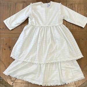 Kipp white dotted ruffle layer dress